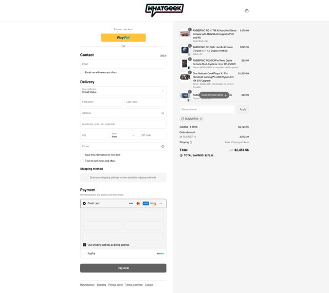 WhatGeek checkout page showing WhatGeek discount code box | Screenshot taken by SimplyCodes community member on Sep 2, 2025