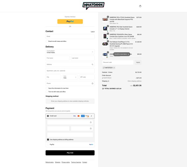 WhatGeek checkout page showing WhatGeek discount code box | Screenshot taken by SimplyCodes community member on Sep 2, 2025