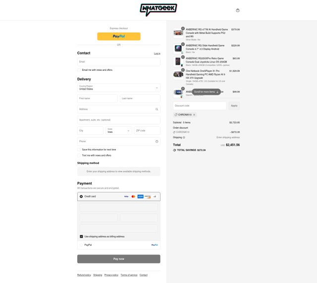 WhatGeek checkout page showing WhatGeek discount code box | Screenshot taken by SimplyCodes community member on Sep 2, 2025