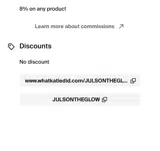 JULSONTHEGLOW coupon verification screenshot