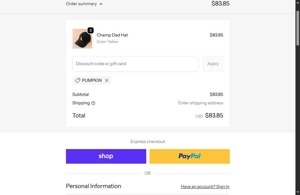 Where I'm From checkout page showing Where I'm From promo code box | Screenshot taken by SimplyCodes community member on Oct 18, 2025