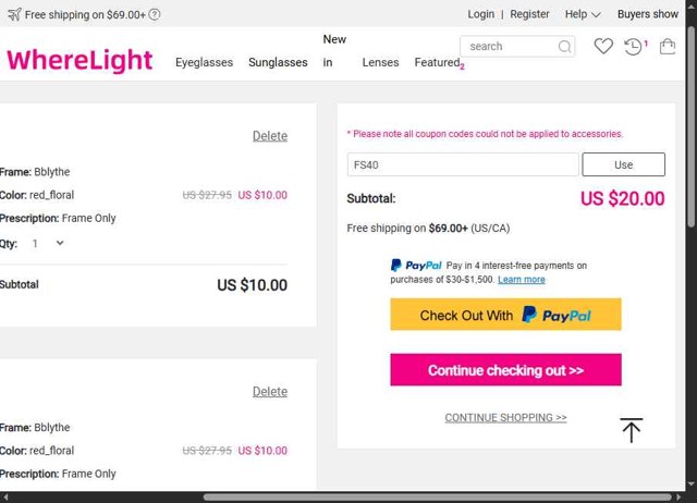 WhereLight checkout page showing WhereLight promo code box | Screenshot taken by SimplyCodes community member on Aug 4, 2025