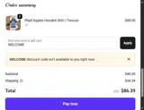 WELCOME coupon verification screenshot