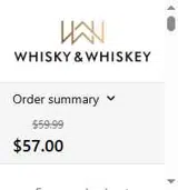 Whisky and Whiskey coupon verification screenshot