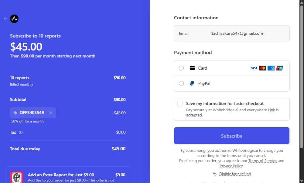 WhiteBridge checkout page showing WhiteBridge promo code box | Screenshot taken by SimplyCodes community member on Dec 29, 2025