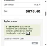 STEPHRYAN coupon verification screenshot
