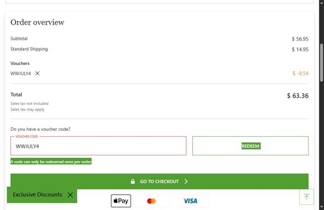 WhiteWall checkout page showing WhiteWall coupon code box | Screenshot taken by SimplyCodes community member on Jul 7, 2025