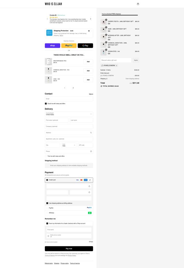 Who Is Elijah checkout page showing Who Is Elijah promo code box | Screenshot taken by SimplyCodes community member on Sep 11, 2025