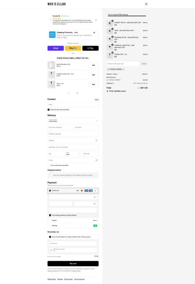 Who Is Elijah checkout page showing Who Is Elijah promo code box | Screenshot taken by SimplyCodes community member on Sep 7, 2025