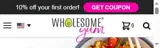 Wholesome Yum Foods coupon verification screenshot