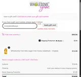 Wholesome Yum Foods coupon verification screenshot
