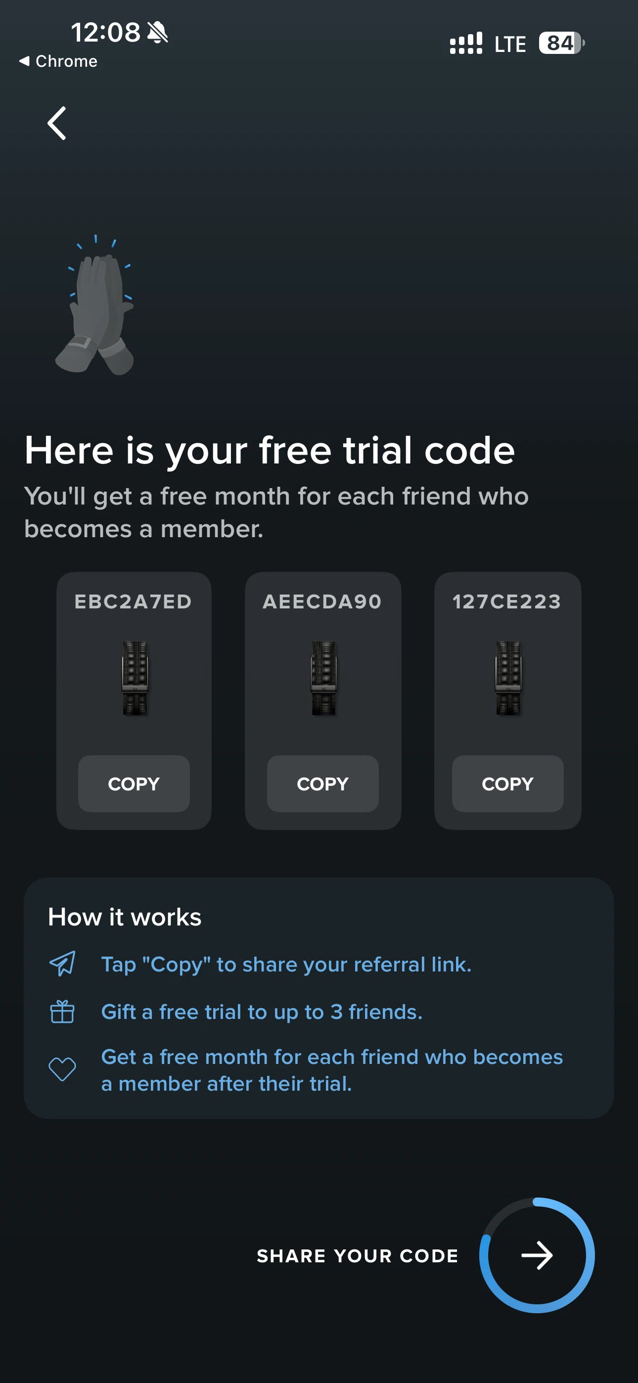 Whoop discount code screenshot showing code EBC2A7ED applied at Whoop checkout page. Uploaded by SimplyCodes community member TreasureDefender007 on Jan 12, 2026