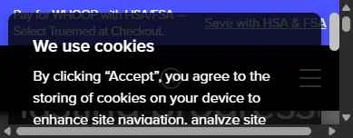 Verification screenshot for Free First Month Storewide at Whoop — 3d ago