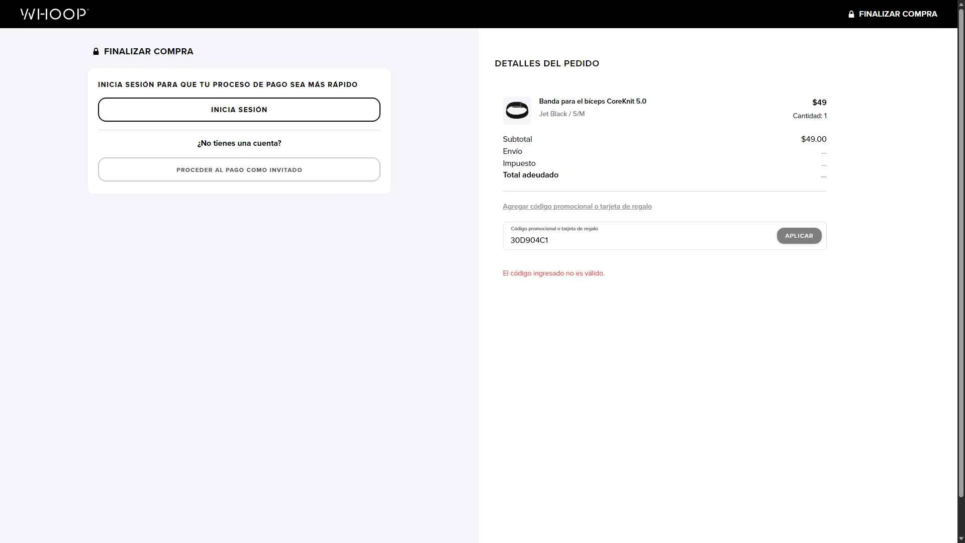 Verification screenshot for One Month Free When You Sign Up at Whoop — 25d ago
