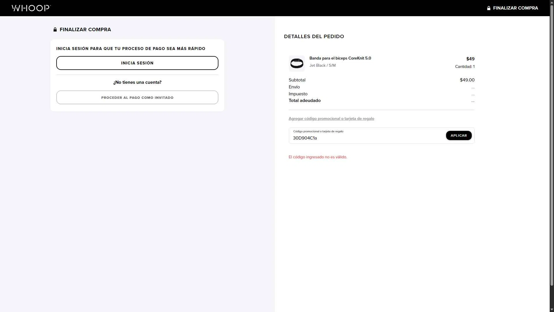 Verification screenshot for One Month Free When You Sign Up at Whoop — 25d ago