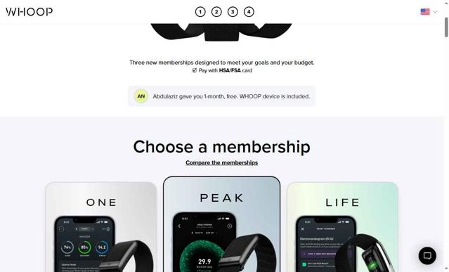 Whoop checkout page showing Whoop discount code box | Screenshot taken by SimplyCodes community member on Sep 10, 2025