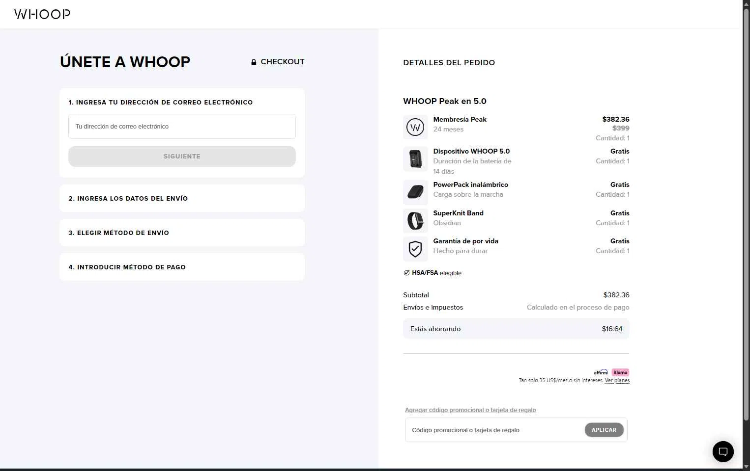Verification screenshot for One Month Free Select Items at Whoop - 11d ago