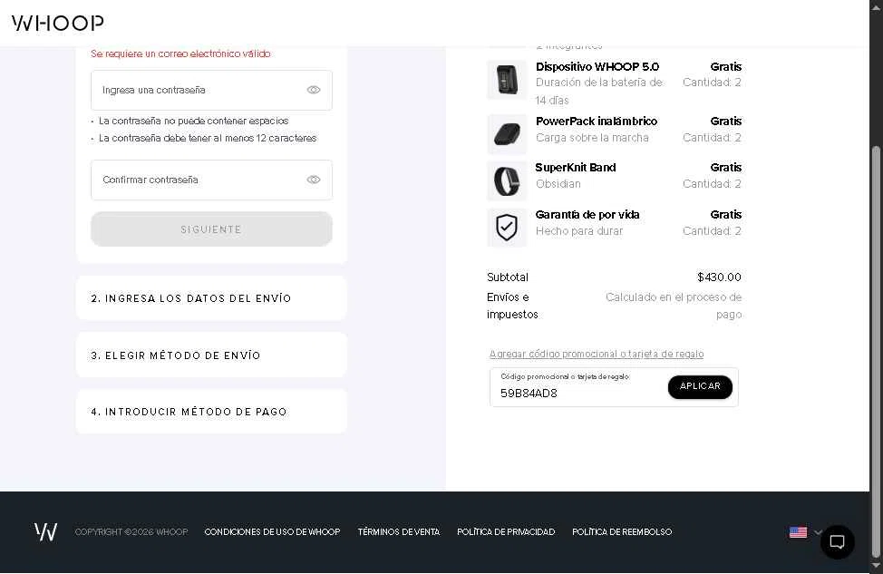 Verification screenshot for Free First Month Storewide at Whoop — 3d ago