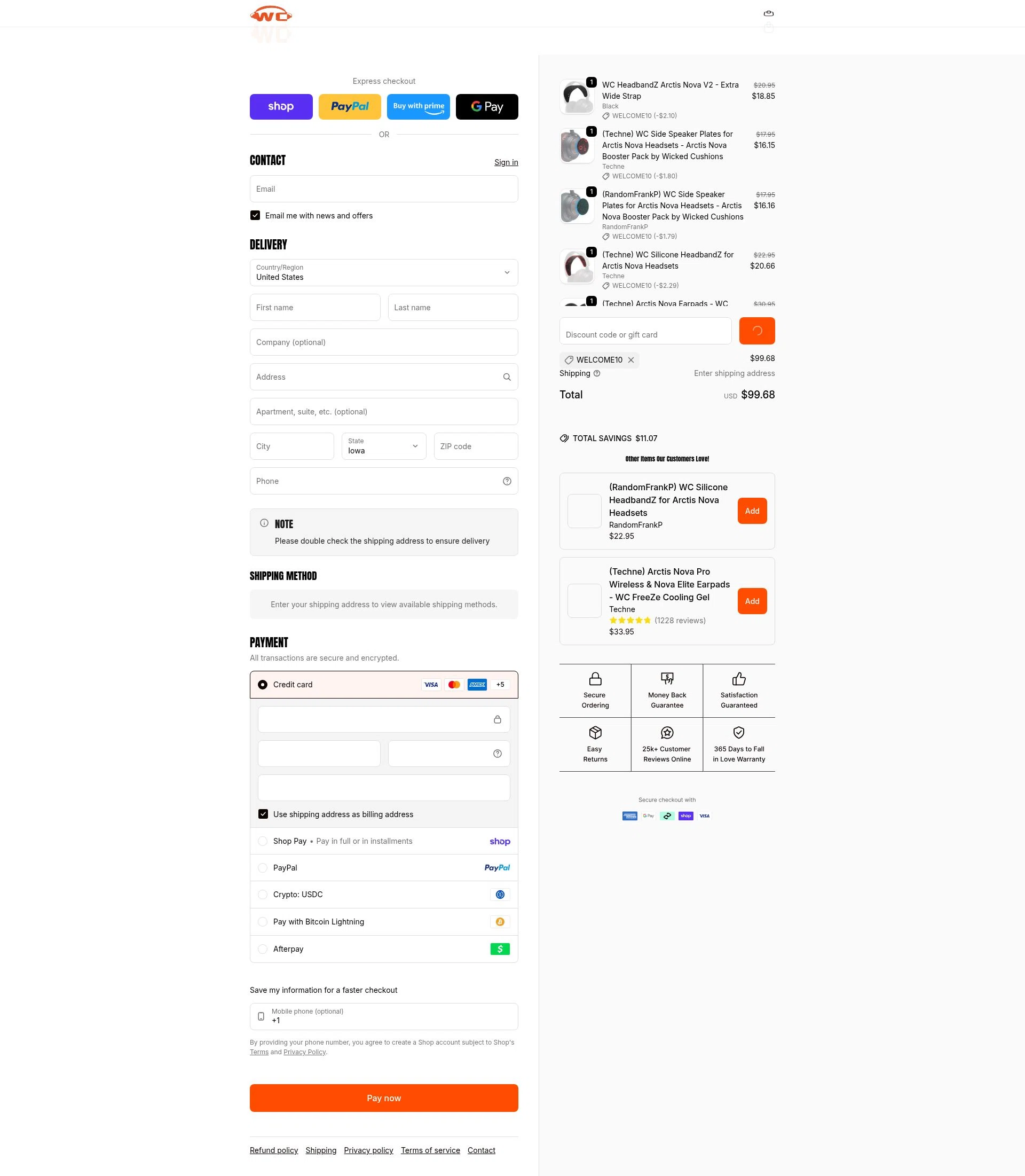 Wicked Cushions checkout page showing Wicked Cushions discount code box | Screenshot taken by SimplyCodes community member on Feb 2, 2026
