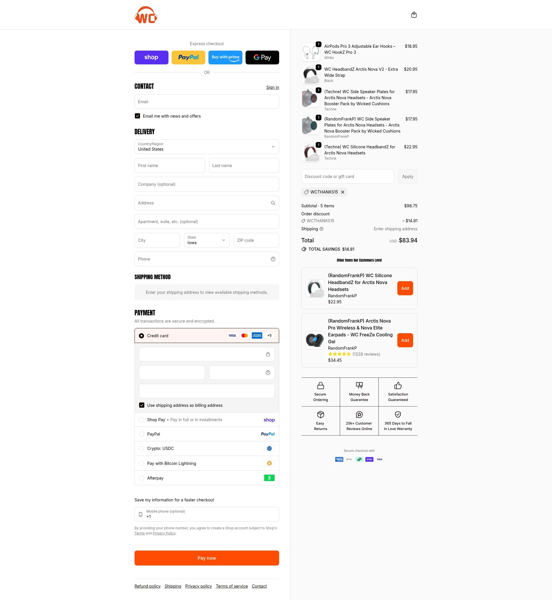 Wicked Cushions checkout page showing Wicked Cushions discount code box | Screenshot taken by SimplyCodes community member on Feb 11, 2026