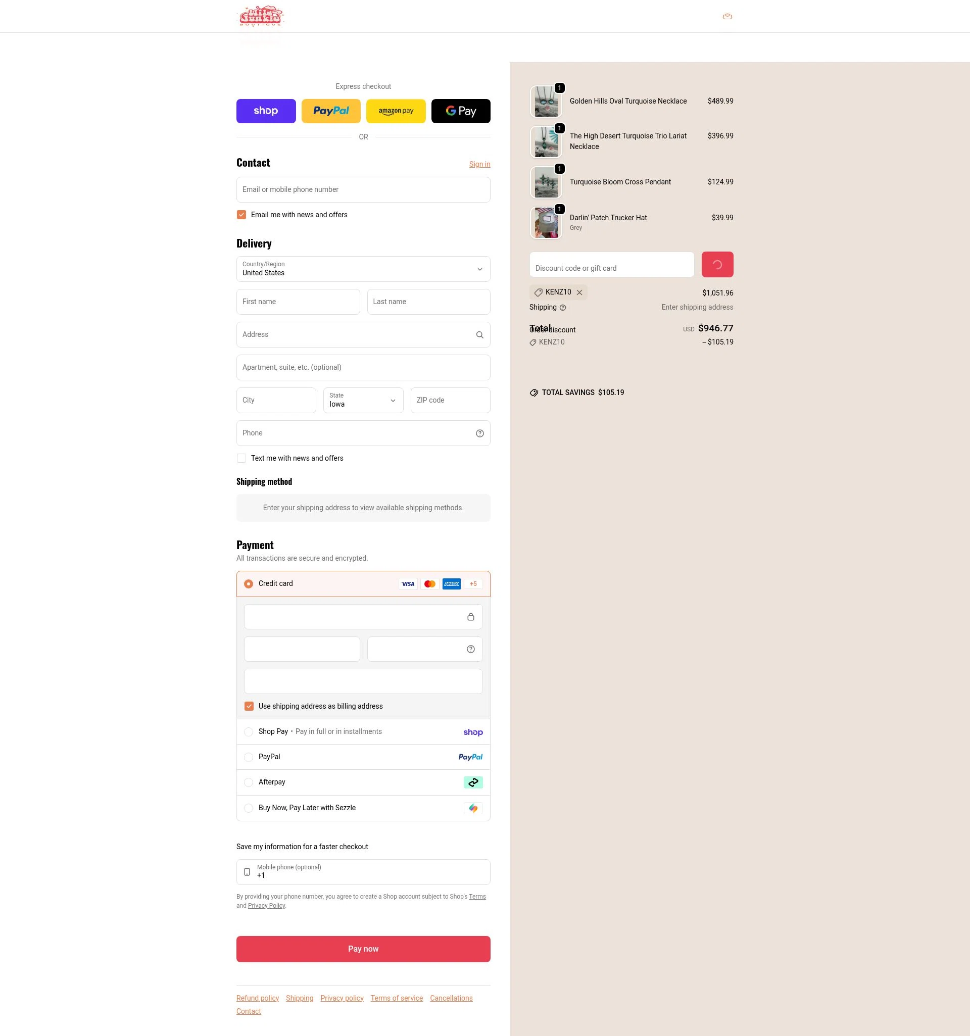 Wild Junkie checkout page showing Wild Junkie promo code box | Screenshot taken by SimplyCodes community member on Feb 17, 2026