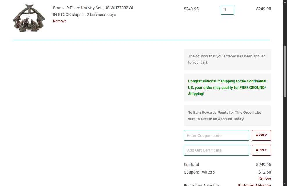 Wildlife Wonders checkout page showing Wildlife Wonders coupon code box | Screenshot taken by SimplyCodes community member on May 18, 2025