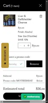 mothersday coupon verification screenshot