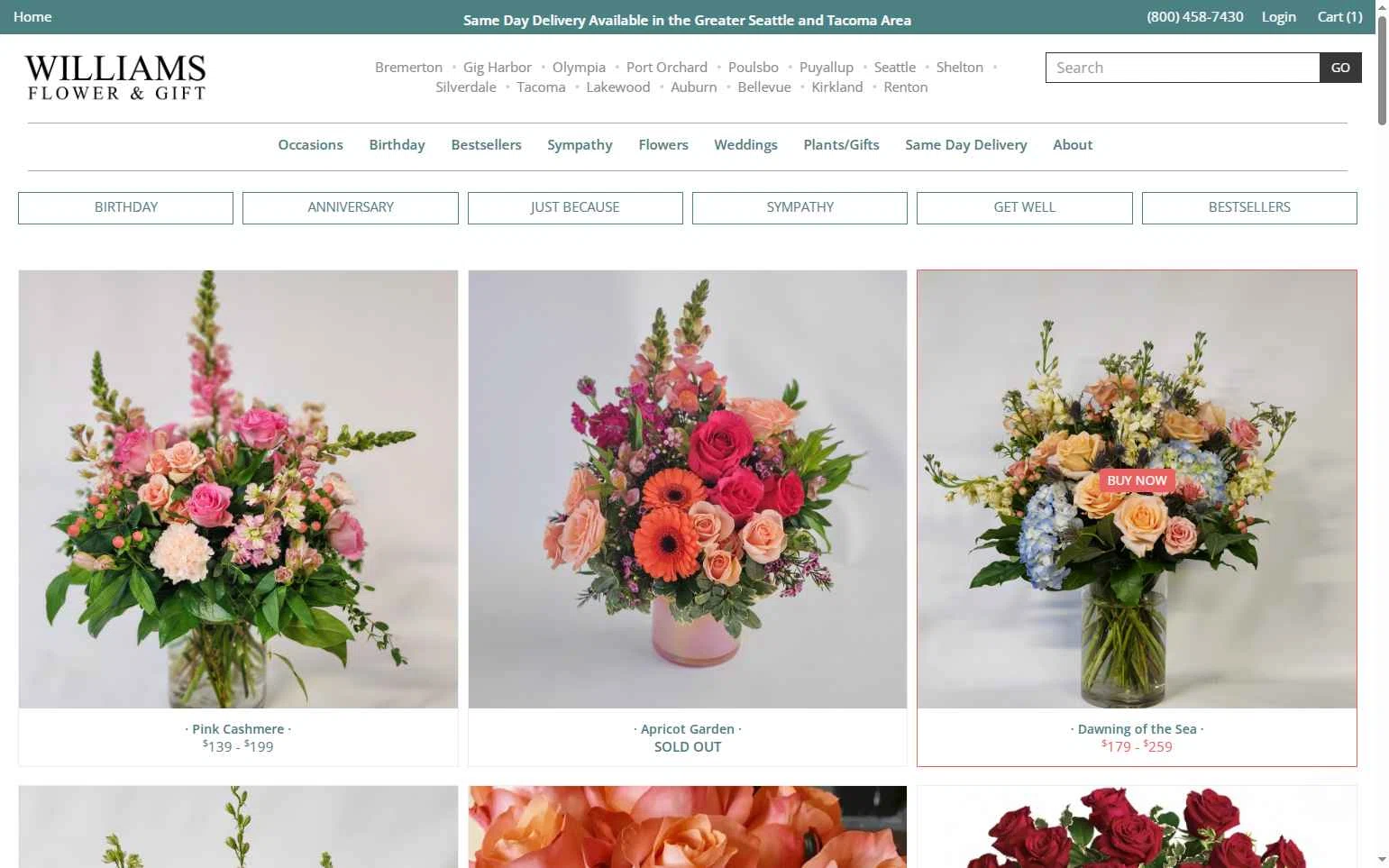 Williams Flower & Gift checkout page showing Williams Flower & Gift promo code box | Screenshot taken by SimplyCodes community member on Jun 4, 2025