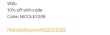 Willo coupon verification screenshot