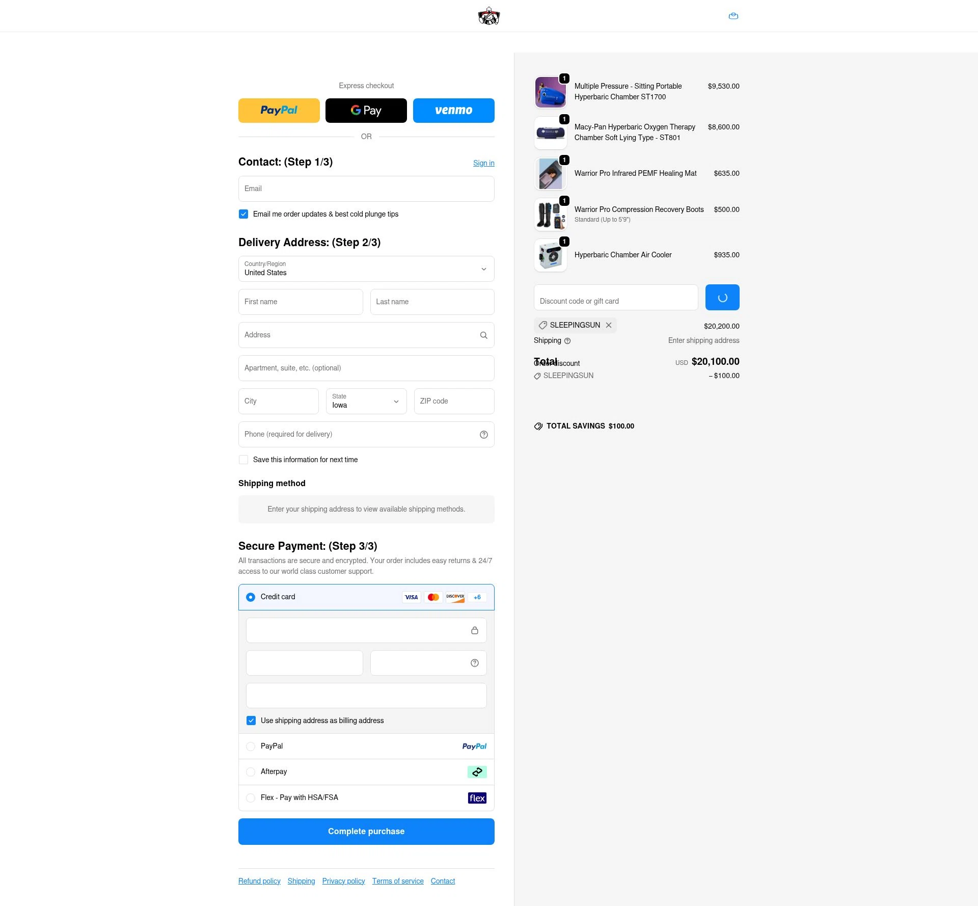 Warrior Willpower checkout page showing Warrior Willpower discount code box | Screenshot taken by SimplyCodes community member on Jan 4, 2026