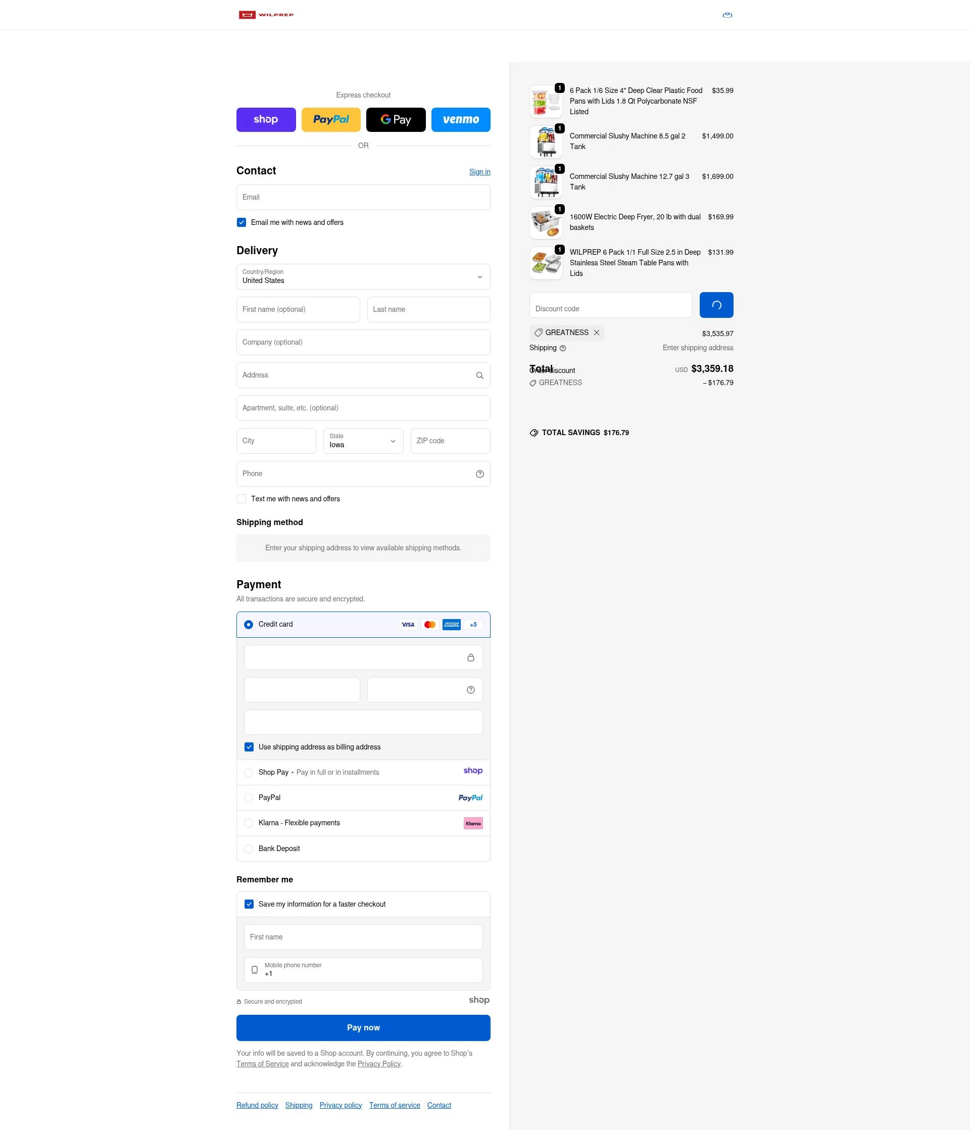 Wilprep checkout page showing Wilprep promo code box | Screenshot taken by SimplyCodes community member on Jan 5, 2026