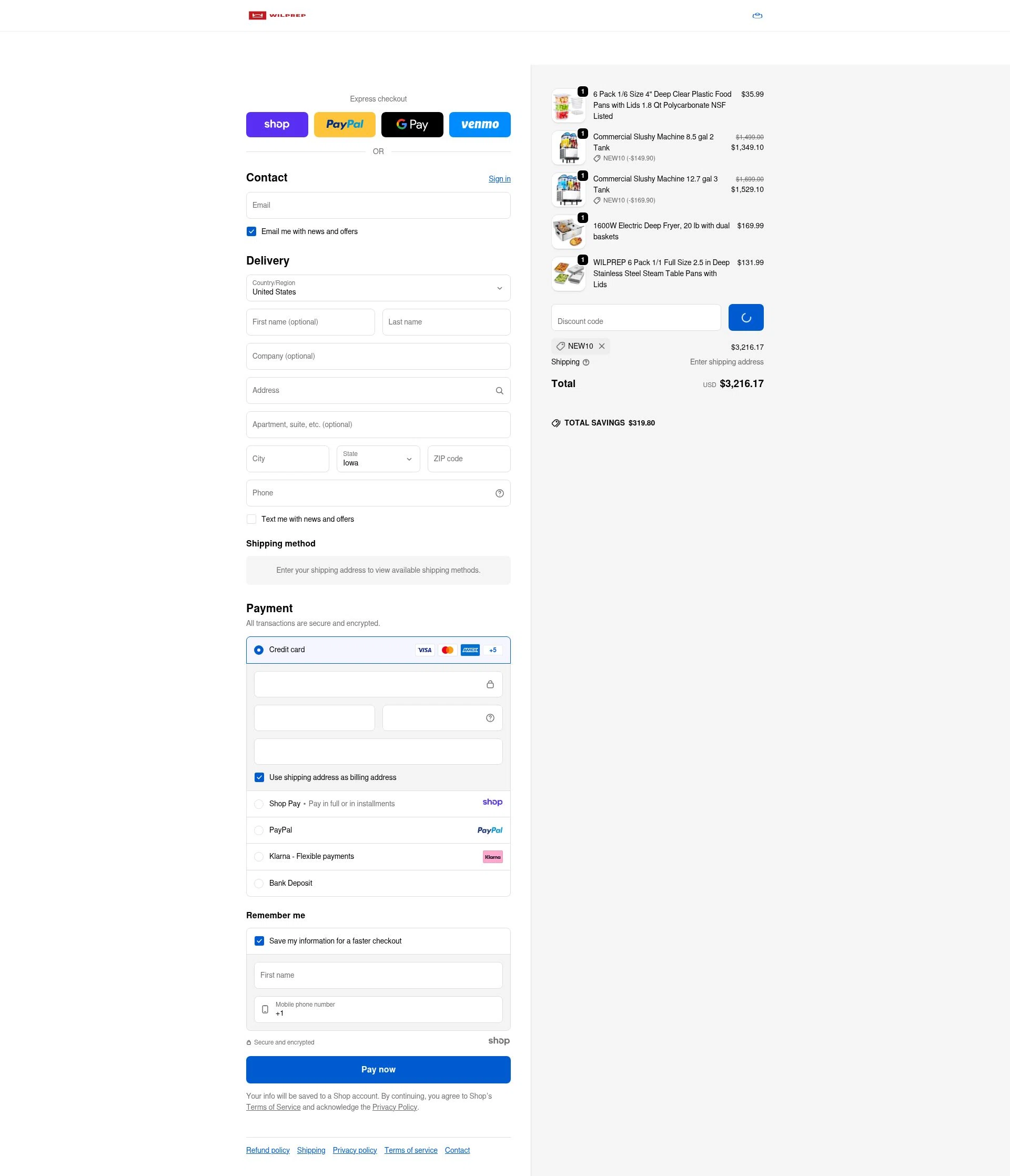 Wilprep checkout page showing Wilprep promo code box | Screenshot taken by SimplyCodes community member on Jan 5, 2026