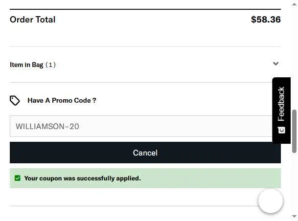 Wilson checkout page showing Wilson promo code box | Screenshot taken by SimplyCodes community member on May 18, 2025
