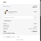 Wilt coupon verification screenshot