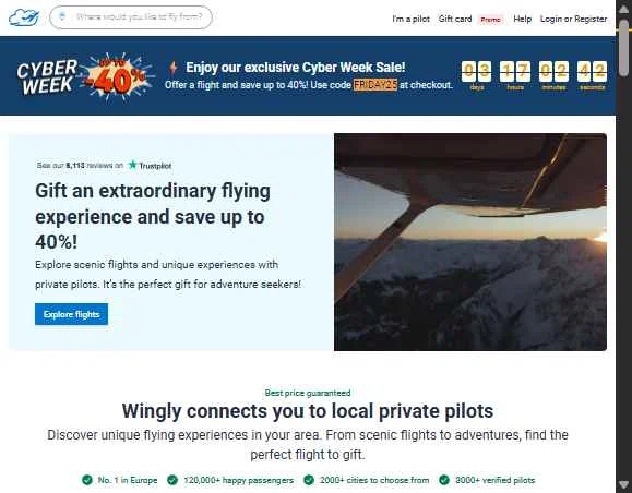 Wingly checkout page showing Wingly discount code box | Screenshot taken by SimplyCodes community member on Dec 5, 2025