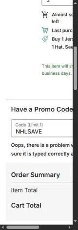 nhlsave coupon verification screenshot