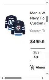 Winnipeg Jets Shop coupon verification screenshot