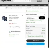 NHLWELCOME10 coupon verification screenshot