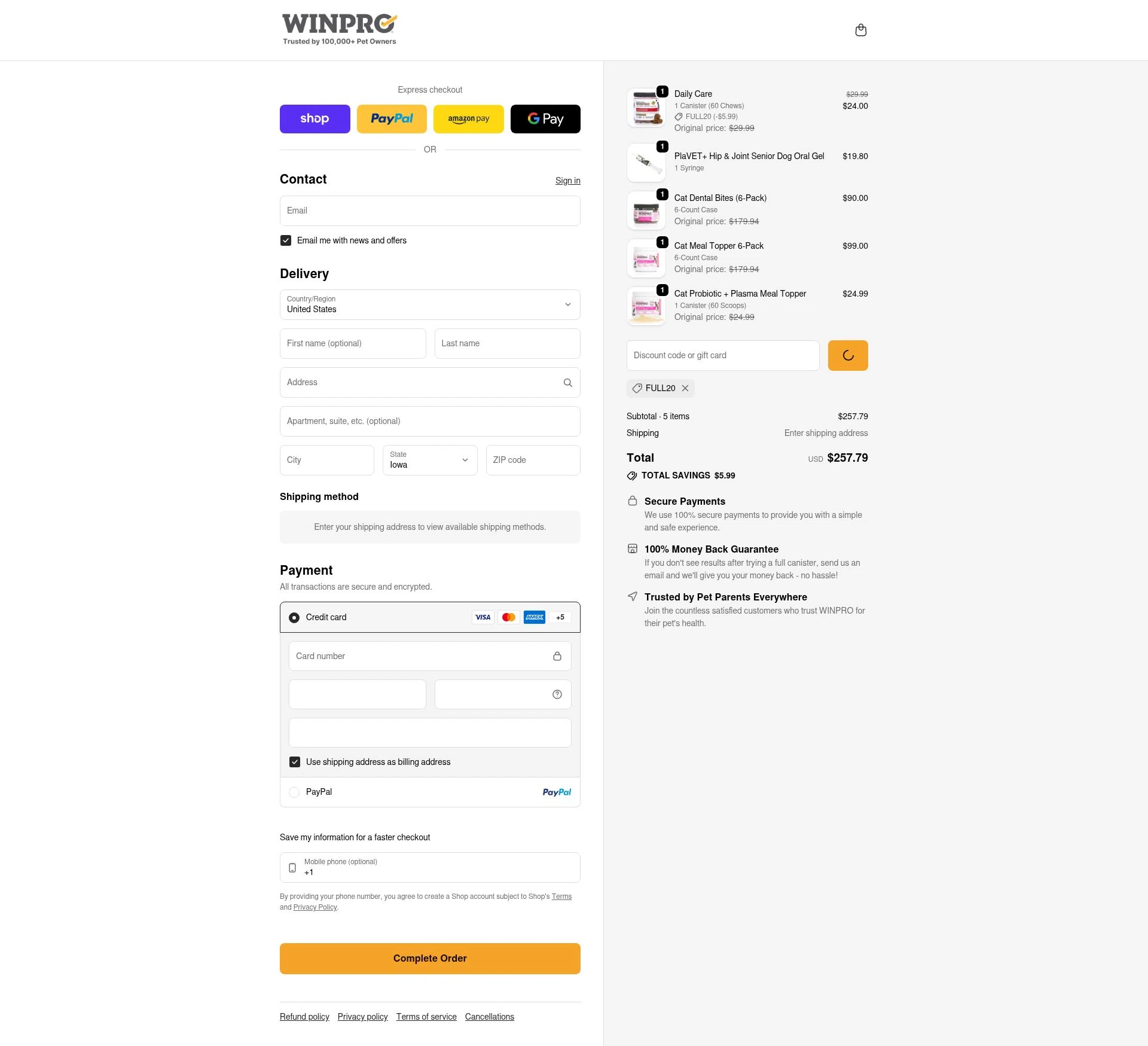 Winpro checkout page showing Winpro discount code box | Screenshot taken by SimplyCodes community member on Feb 5, 2026
