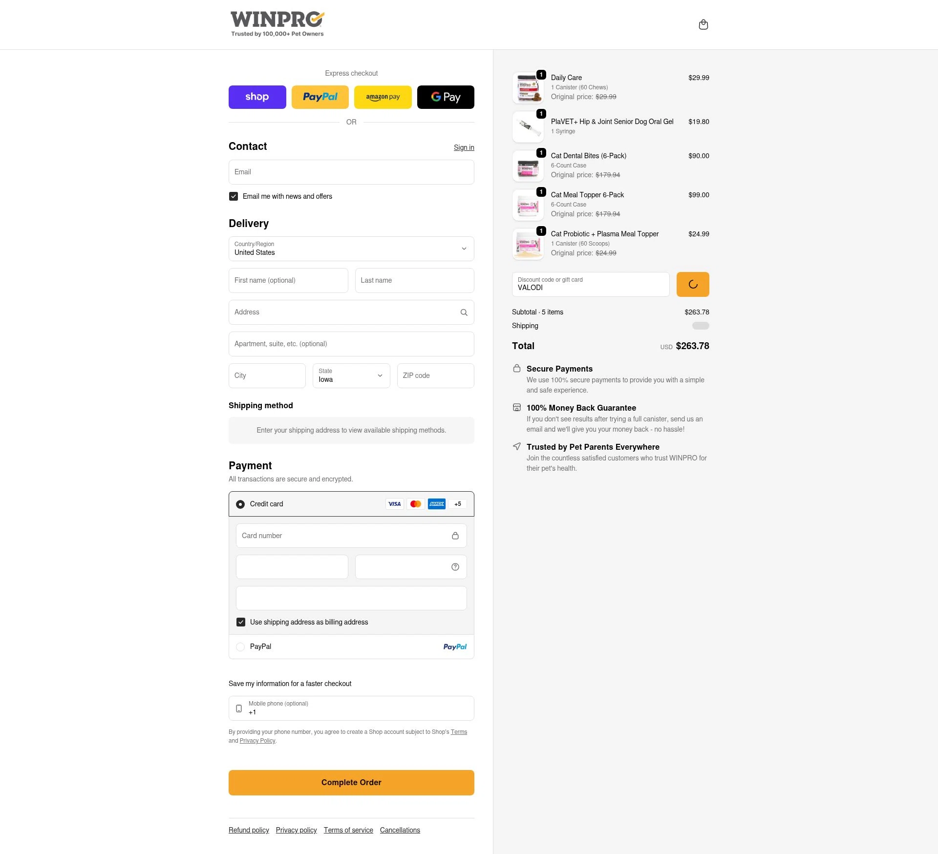 Winpro checkout page showing Winpro discount code box | Screenshot taken by SimplyCodes community member on Feb 5, 2026