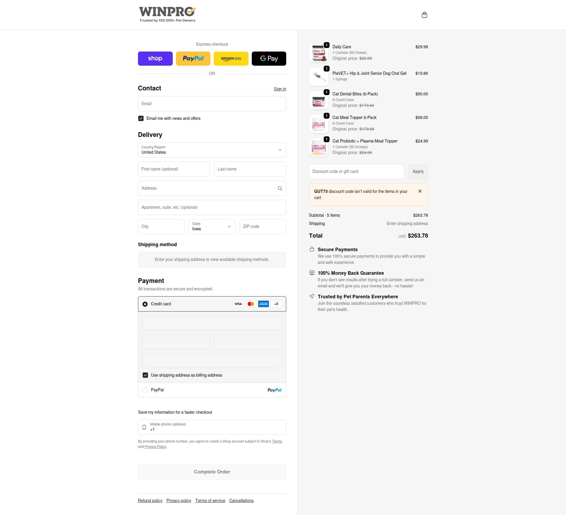 Winpro checkout page showing Winpro discount code box | Screenshot taken by SimplyCodes community member on Feb 5, 2026