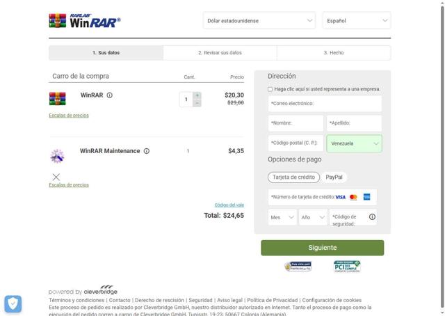 WinRAR checkout page showing WinRAR promo code box | Screenshot taken by SimplyCodes community member on Sep 5, 2025
