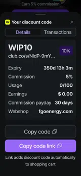 WIP coupon verification screenshot