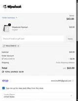 WELCOME10 coupon verification screenshot