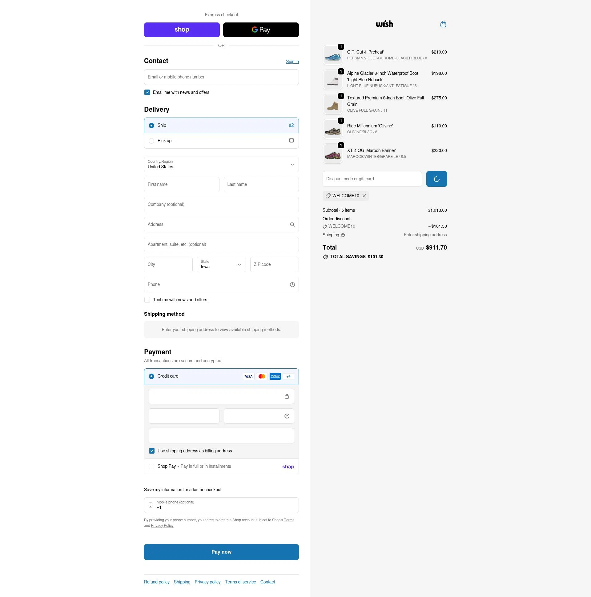 Wish Atlanta checkout page showing Wish Atlanta promo code box | Screenshot taken by SimplyCodes community member on Feb 7, 2026