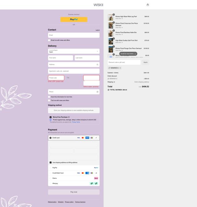 Wiskii Active checkout page showing Wiskii Active discount code box | Screenshot taken by SimplyCodes community member on Sep 8, 2025
