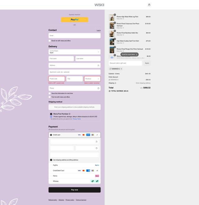 Wiskii Active checkout page showing Wiskii Active discount code box | Screenshot taken by SimplyCodes community member on Aug 30, 2025