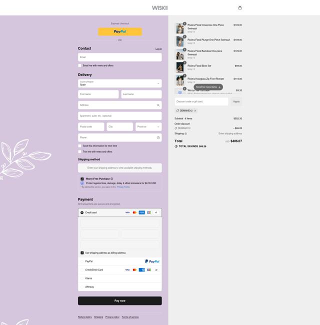 Wiskii Active checkout page showing Wiskii Active discount code box | Screenshot taken by SimplyCodes community member on Aug 5, 2025