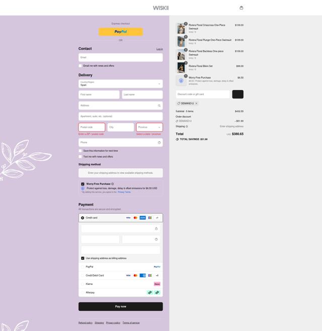 Wiskii Active checkout page showing Wiskii Active discount code box | Screenshot taken by SimplyCodes community member on Aug 17, 2025