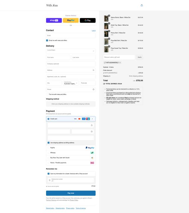 With Jéan checkout page showing With Jéan promo code box | Screenshot taken by SimplyCodes community member on Jul 21, 2025
